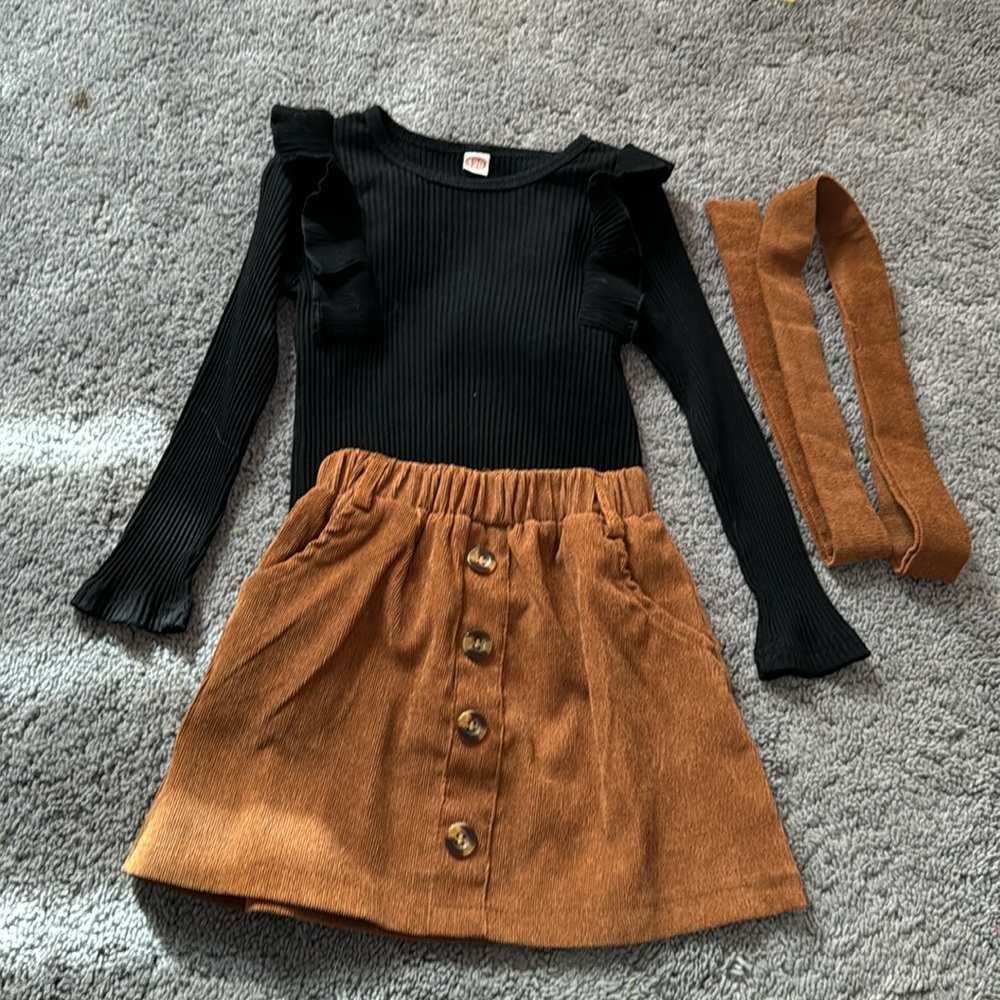 Two piece shirt skirt combo